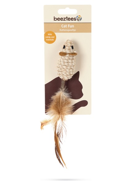 Beeztees Kedi Oyuncağı, Kediotlu Fare ve Tüylü Matatabi Çubuğu, 12CM fiyatları