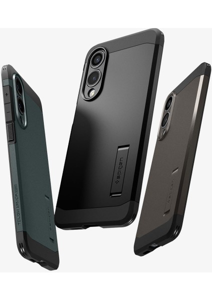 Galaxy S25 Edge ile Uyumlu Ekstra Dayanıklı Kılıf Tough Armor Ai Hava Kanalı Teknolojisi™ Askeri Sınıf Koruma MagFit özellikli KickStand'lı Black Çift Katman Kapak - ACS09422 modelleri