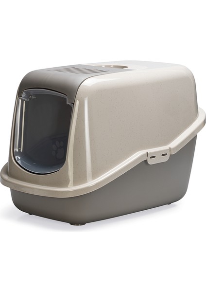 Beeztees Kapalı Kedi Tuvaleti, Koku Filtreli, Bej Gri, 56X39X39CM