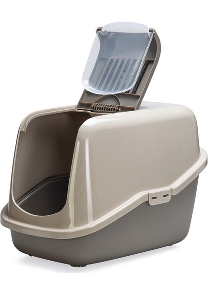 Beeztees Kapalı Kedi Tuvaleti, Koku Filtreli, Bej Gri, 56X39X39CM fiyatları
