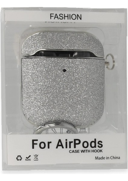 Apple AirPods 2 (2.nesil) Spell Simli Kılıf - Gümüş Ynsmr