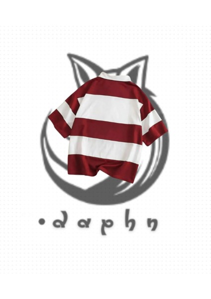 Çizgili Oversize Polo Yaka Yakası Fermuarlı Bordo Balance Baskılı T-Shirt Şort 2'li Takım