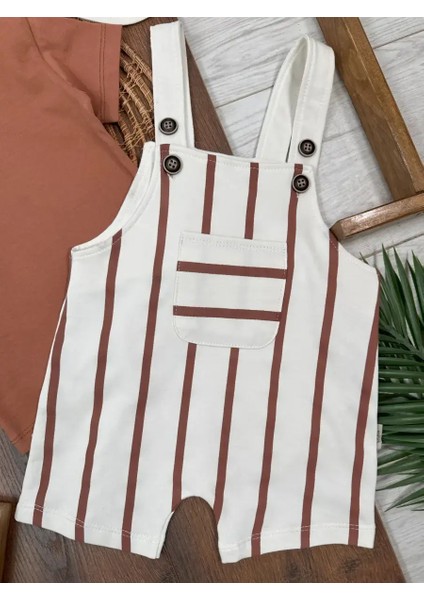 3lü Şapkalı Omuzdan Çıtçıtlı Şeritli Salopet Erkek Bebek Takım fiyatları
