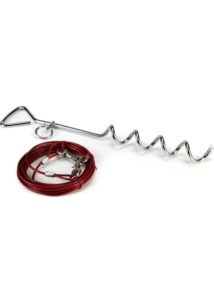 Beeztees Köpek ve Kedi Bahçe Bağlama Kancası ve 6m Halatı, 27KG'YE Kadar, 41X0,8CM