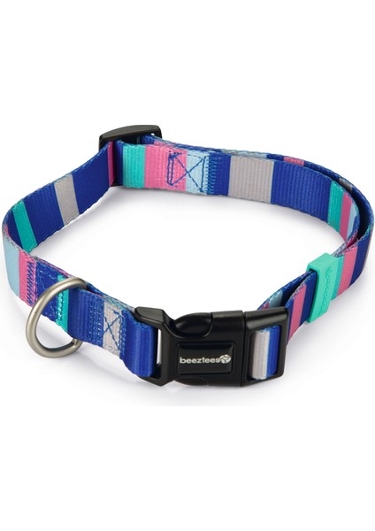 Beeztees Köpek Boyun Tasması, Renkli Kalın Çizgiler, 48-70CM, 25MM