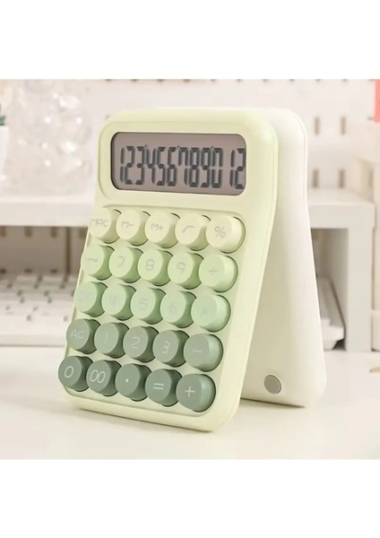 Pinterest Pastel Renkli Tuşlu Masaüstü 12 Haneli Büyük Ekranlı 4 Fonksiyonlu Hesap Makinesi