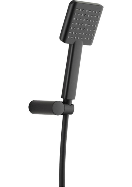 Tema Tetra Mafsallı Askılı Banyo Duş Takımı Seti Mat Siyah