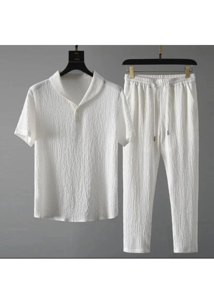 ✅ T-Shirt ve Pantolon Bürümcüklü Takım - Hafif, Şık ve Trend