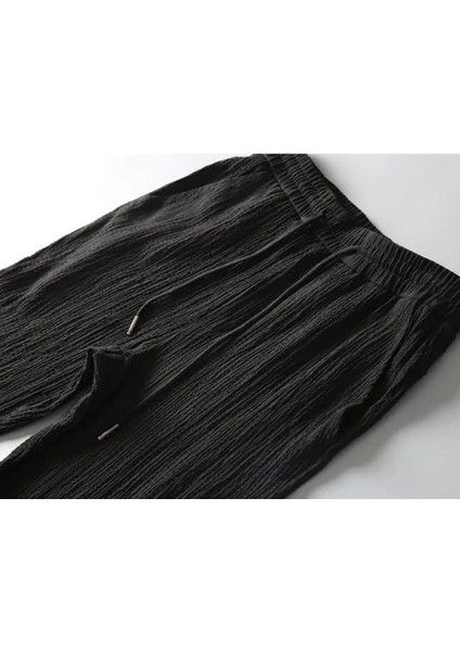 Yeni Sezon Unisex Bürümcük Krilkıl Kumaş Yazlık Likralı Siyah Kısa Kol Yazlık Tişört Eşofman Takım modelleri