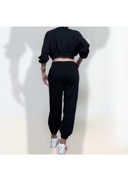 Kadın Üst Crop Eşofman Takımı - Rahat ve Şık - Günlük Kullanım modelleri