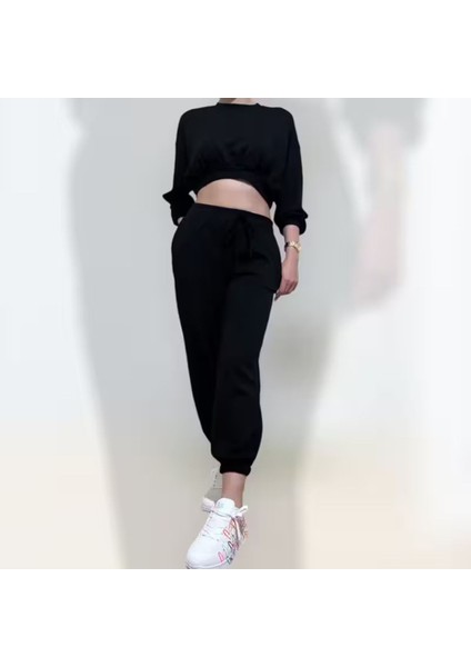 Kadın Üst Crop Eşofman Takımı - Rahat ve Şık - Günlük Kullanım fırsatları