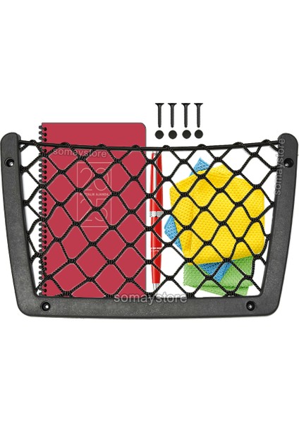 Marine Tekne Karavan Eşya Taşıyıcı Ceplik Eşya Filesi Siyah 30 x 19 cm