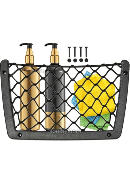 Marine Tekne Karavan Eşya Taşıyıcı Ceplik Eşya Filesi Siyah 30 x 19 cm
