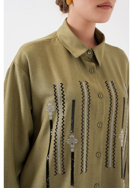 Desenli Tunik Pantolon Ikili Takım 6720 - Çağla indirimleri