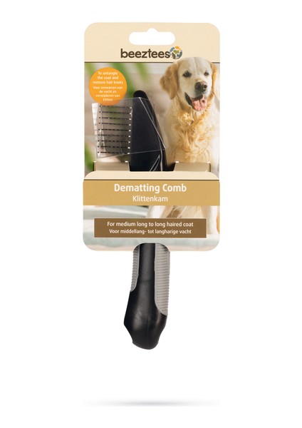 Beeztees Orta ve Uzun Tüylü Köpek Kıtık Açıcı Tarak, Siyah Gri, 19X5X2CM fırsatları