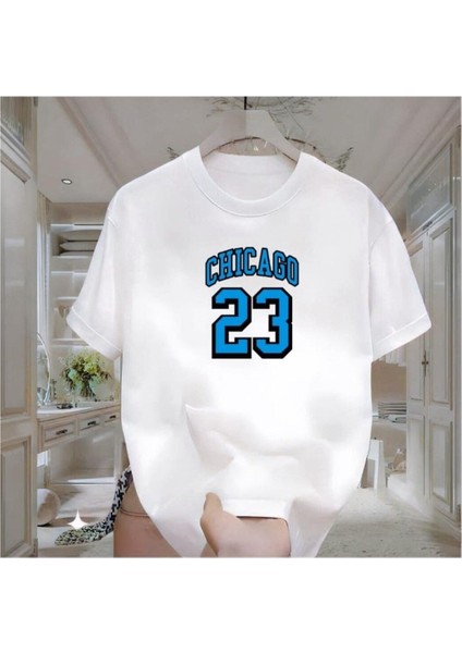 Chıcago 23 Baskılı Beyaz Tshırt