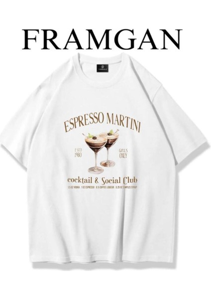 Kadın Espresso Martını Baskılı T-Shirt
