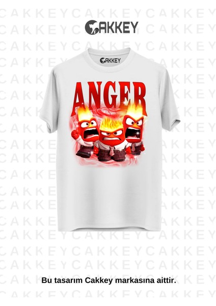 Unisex Ters Yüz Karakterler Baskılı Oversize T-Shirt