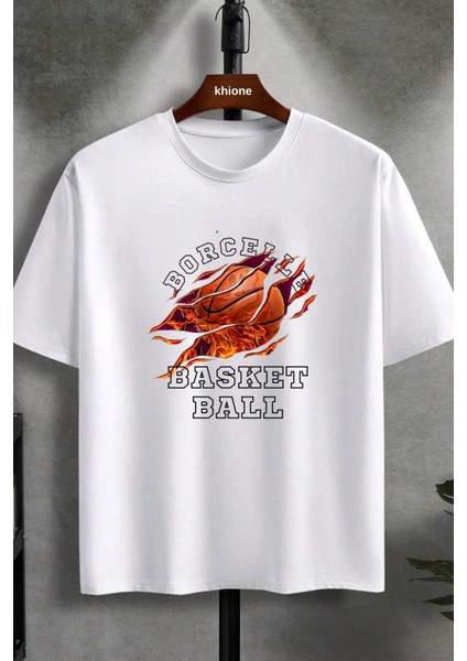 Basketball Baskılı %100 Pamuk T-Shirt
