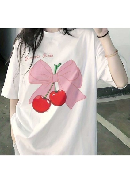 Red Cherry Bomb Oversize Tshirt