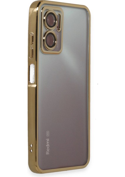 Xiaomi Redmi Note 11E Kılıf Razer Lensli Silikon - Gold Ynsmr