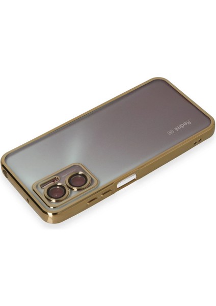 Xiaomi Redmi Note 11E Kılıf Razer Lensli Silikon - Gold Ynsmr