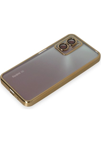 Xiaomi Redmi Note 11E Kılıf Razer Lensli Silikon - Gold Ynsmr