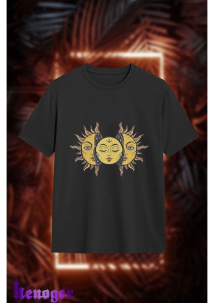 Oversize - Triple Sun Baskılı T-Shirt