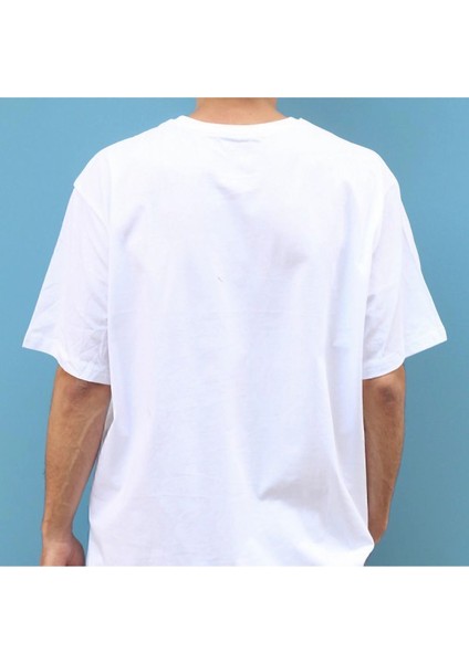 Erkek Oversize Basic Bisiklet Yaka T-Shirt