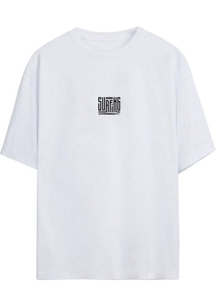 Sureng Sırt ve Ön Baskılı %100 Pamuk Oversize Beyaz T-Shirt fiyatları