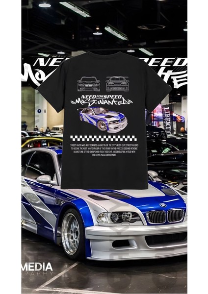 Need For Speed Most Wanted Nissan Skyline R34 Gt-R Baskılı Oversize T-Shirt