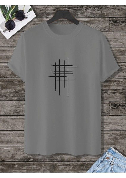 Hashtag Beyaz Oversize Bisiklet Yaka Baskılı T-Shirt