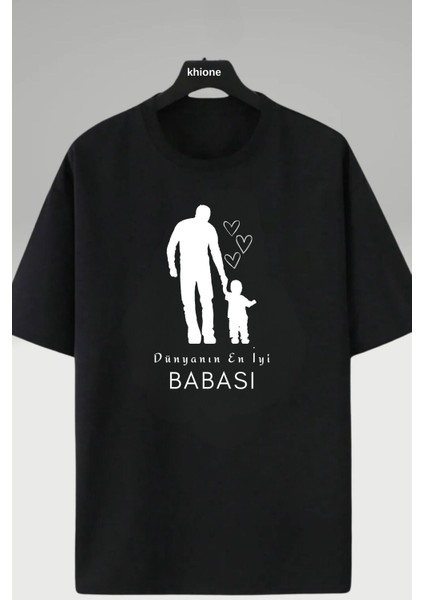 Unisex Tasarım Dünyanın En Iyi Babası Baskılı %100 Pamuk T-Shirt