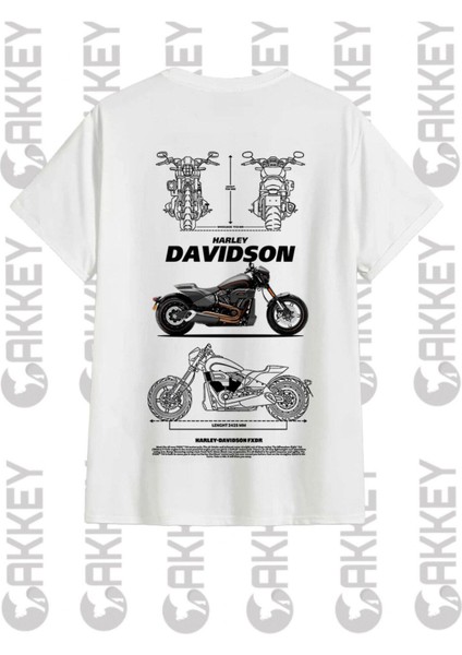 Harley Davidson Baskılı Oversize T-Shirt