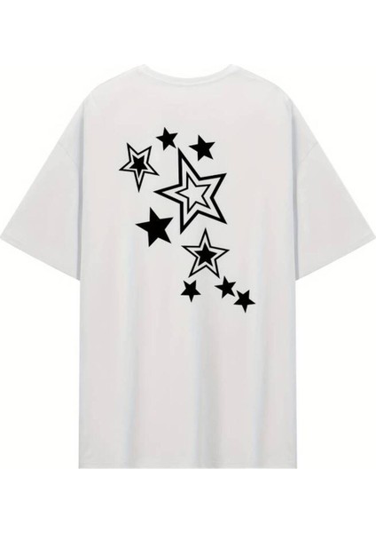 Pinterest Yıldız (Star) Baskılı Oversize Kısa Kollu Tshirt modelleri