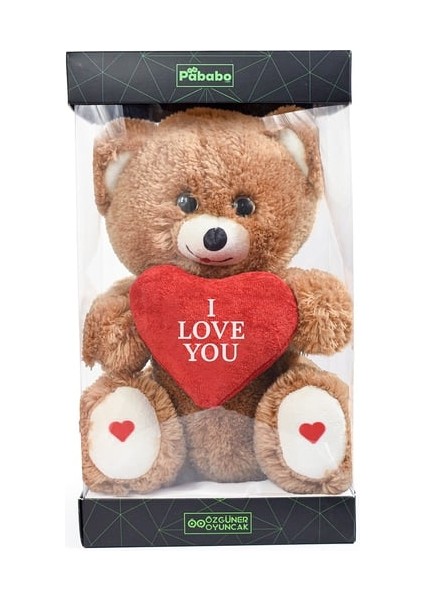 Peluşçu Dayı Özel Premium Kutu Içerisinde Sevgiliye Özel Kalpli (I Love You) Yazılı Sevimli Peluş modelleri