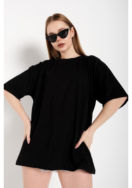 Trendbees Kadın Siyah Oversize T-Shirt modelleri