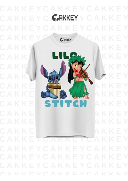 Lilo & Stitch Baskılı Oversize T-Shirt