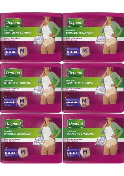 Emici Külot Hasta Bezi Medium - Orta Kadın 60 Adet 6 PKx10