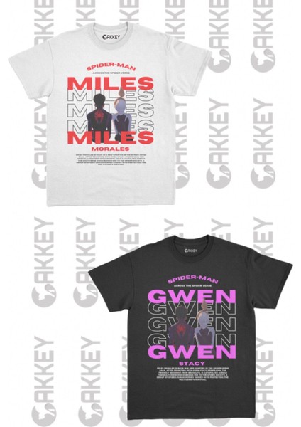 Spiderman&gwen Baskılı Oversize Sevgili Couple T-Shirt Modelleri