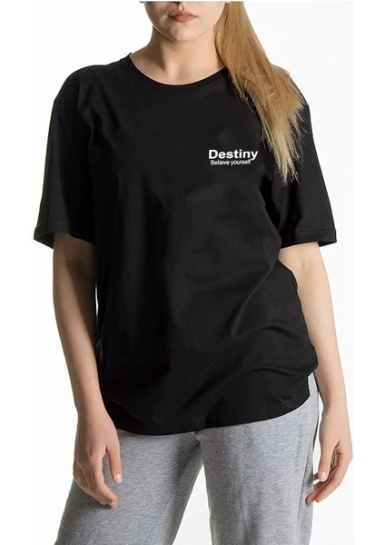 Unisex Destiny Rahat Kesim Oversize T-Shirt Geyik Desenli fiyatları