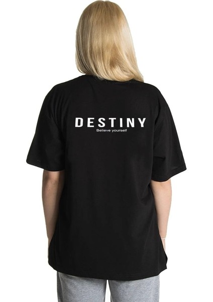 Unisex Destiny Rahat Kesim Oversize T-Shirt Geyik Desenli modelleri