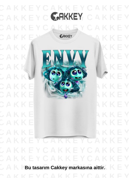 Unisex Ters Yüz Karakterler Baskılı Oversize T-Shirt