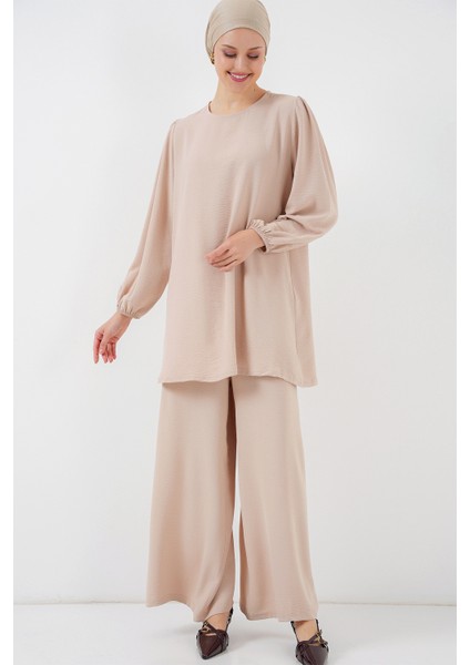 Ayrobin Tunik Pantolon Alt Üst Takım 6712 - Krem modelleri