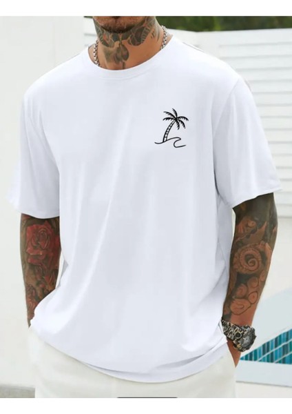 Ağaç Baskılı Baskılı T-Shirt