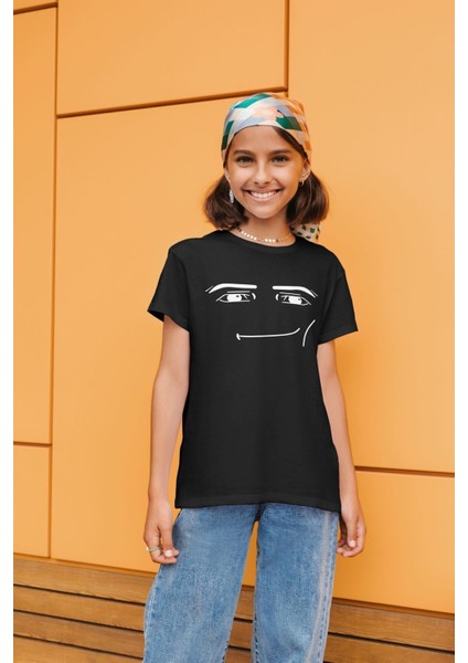 Roblox Face Man Tişört Siyah Unisex Tshirt