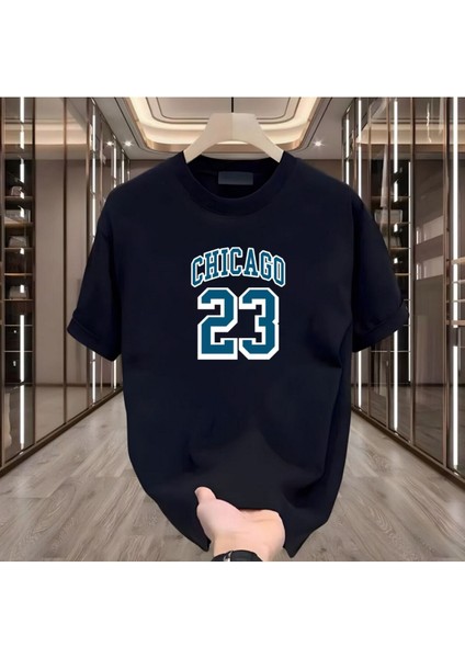 Chıcago 23 Baskılı Siyah Tshırt