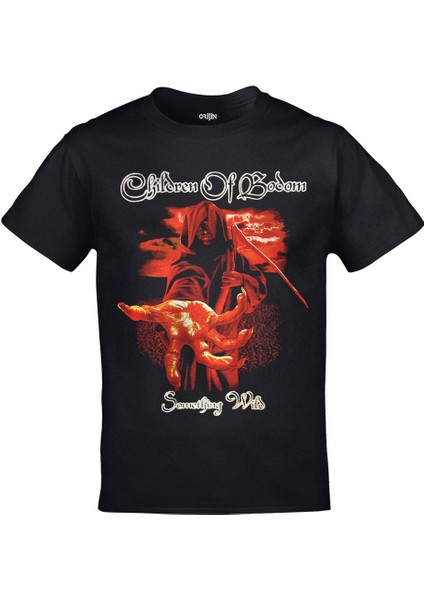 Children Of Bodom Something Wild I Survived The Lake Bodom Ön Arka Baskılı Unisex Siyah Tshirt