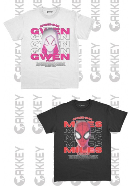 Spiderman&gwen Baskılı Oversize Sevgili Couple T-Shirt Modelleri