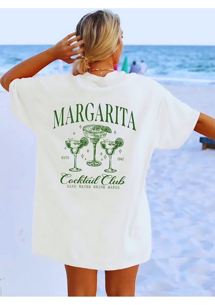 Margarita Baskılı Oversize T-Shirt